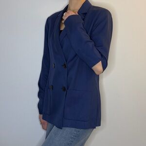 Tibi Double-Breasted Blue Blazer w Cut out detail (
